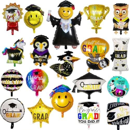 Congratulation Graduated Party Foil Helium Balloons Graduate Doctor Good Luck Students Congrats Decoration Doctoral school balls