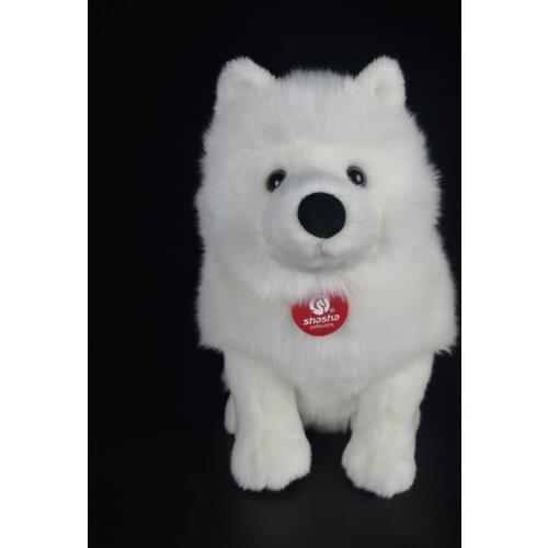 28cm Lifelike Samoyed Stuffed Toys Cute Simulation White Dog Plush Toy Puppy Plush Animals Toy Birthday Christmas Gifts