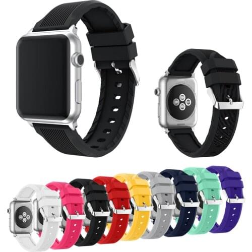 Sport silicone strap for apple watch band 42MM/38MM bracelet wrist belt rubber watchband+adapter for iwatch 3/2/1 Accessories