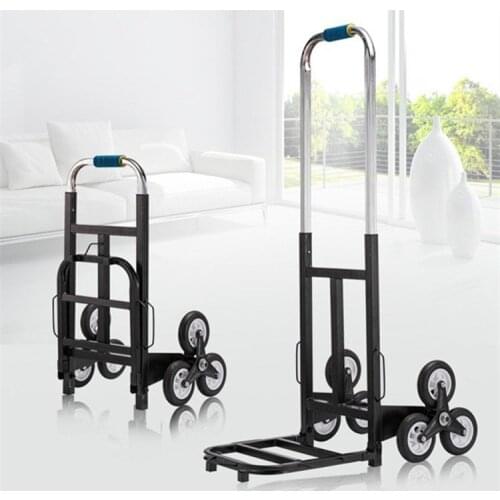 Hand cart push car heavy king moving cargo trailer pull goods on the stairs shopping cart