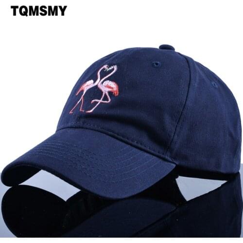 TQMSMY 100% Cotton Men Snapback Daddy Baseball Caps Women Flamingo Pattern Embroidery Sun-shade Hip Hop daddy Hats TMDH02