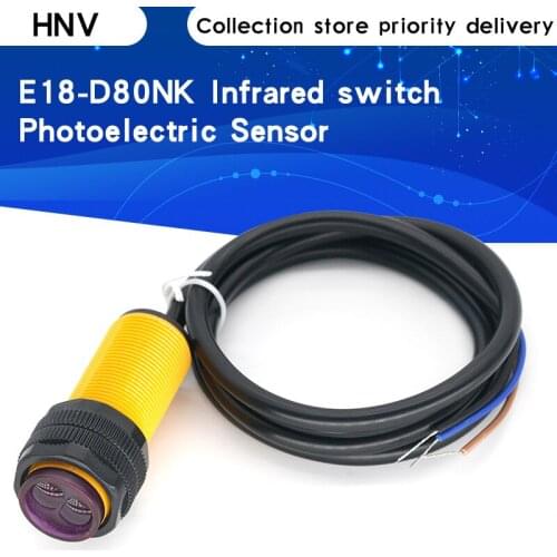 Smart Car Robot E18-D80NK Infrared Obstacle Avoidance Photoelectric Sensor Proximity Switch 3-80cm Detection Range Adjustable