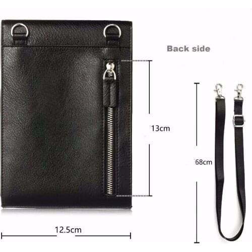 Universal Leather Shoulder Belt Phone Case Pouch For Xiaomi Mi A2 (Mi 6X),Redmi S2,Asus Zenfone Max Pro (M1) ZB601KL,For LG G7