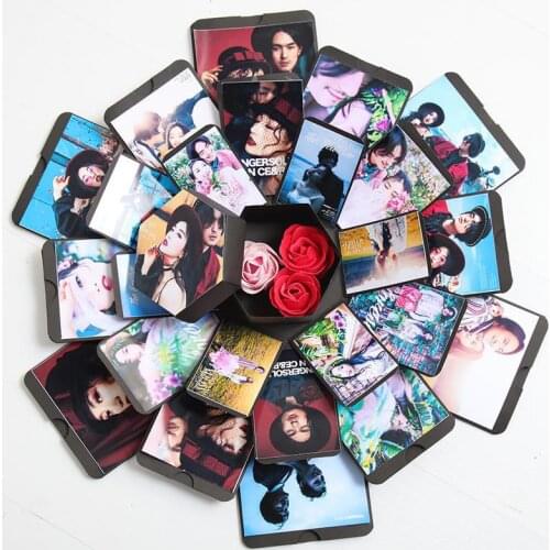 Valentine Christmas Surprise Explosion Box DIY Handmade Scrapbook Photo Album Wedding Gift Box for Gift Boxes