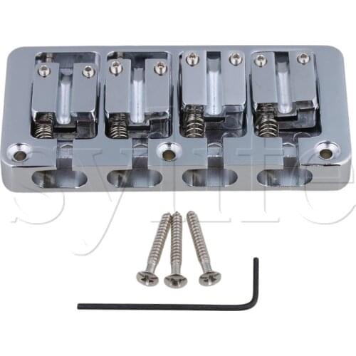 Chrome Zinc Alloy L Shape 4 String Bass Bridge Replacement for Bass