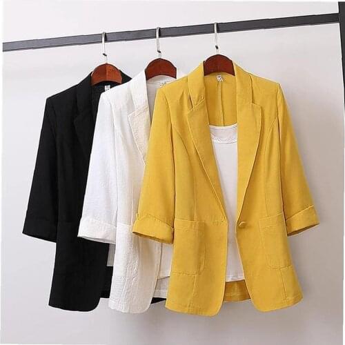 New Women Blazer Thin Long Sleeve Blazer Solid Color Office Lady Suit Coat 2021 Fashion Women Basic Coats Autumn Chaquetas Mujer