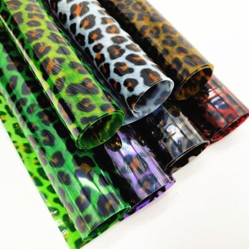 0.5MM thick A4 20*33CM leporad print waterproof transparent jelly sheet PVC leather for craft and bow 386
