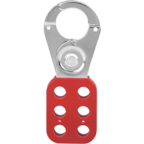 1in Jaw Red Lockout Hasp Safety Tagout for Padlock Plastic Insulated Snap Lock Nylon PA Steel