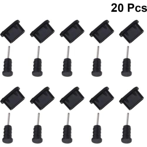 10 Pairs Type C Protect Cover USB Type C Anti Dust Protect Cover Silicone Port Plug Cover Type C Anti Dust Protect Cover(Black)