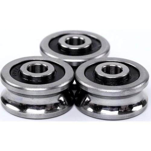 100pcs/lot SG25 U Groove pulley ball bearings 8x30x14 mm Track guide roller bearing SG8RS (double row balls)