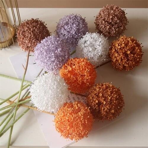5pcs Artificial Alliums Stem Plastic Colorful Giant Onion Ball Flower Branch for Wedding Centerpieces Floral Decoration