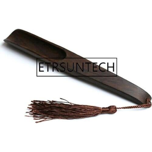 50pcs Ebony Chinese Tea Leaves Shovel Teaspoon With Tassel Wooden Powder Coffee Scoops Tea Spoon Spatula Tea Accessories