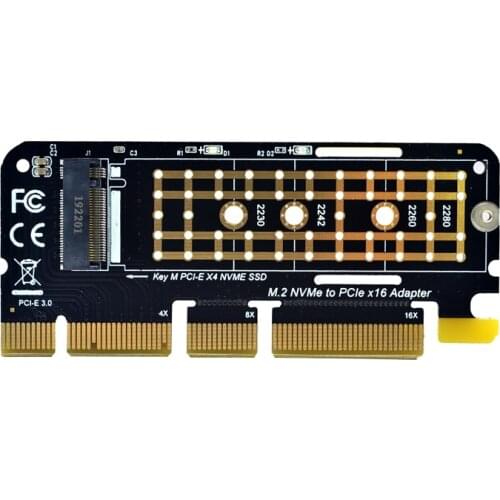 PCIE to M2 Adapter M.2 NVME Adapter SSD M2 M.2 PCIE Adapter PCIE3.0 X16 Riser Card M Key for PCI Express 3.0 X4 2230-2280 M2 SSD