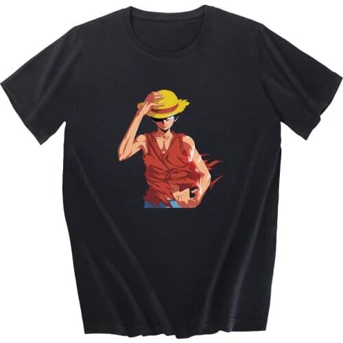 Anime One Piece Luffy Edward Newgate Printed T Shirt Mens High Quality Aesthetic Cotton Vintage T-shirt Harajuku Streetwear