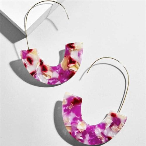 Big Drop Jewelry Semicircles Geometric Faidra Womens C Shape Acrylic Earrings