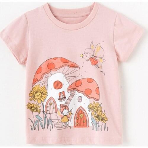 Brand Combed Cotton Infant Bebe Girls t-shirt Children Clothing Kids Pink Summer Tee Tops Short Sleeve t Shirt Baby Girl Clothes