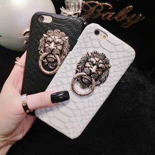 Snake Skin phone case For iPhone 11 Pro Max Case Cover Metal 3D Lion Head Holder Case For iPhone X XS Max XR 5s 5 6 6s 7 8 plus