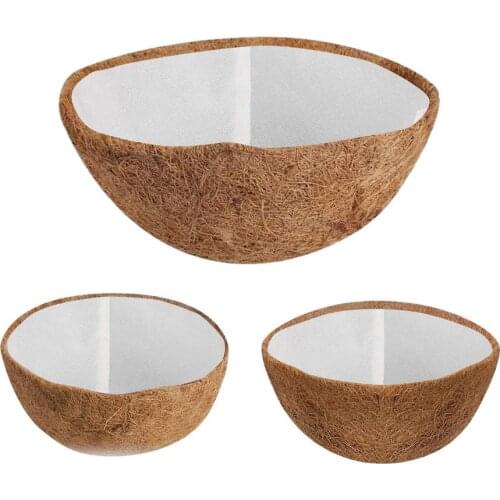 Coco Liners For Planters Natural Round Coconut Palm Fiber With Non-Woven Fabric Lining for Hanging Flower Basket Flowerpot