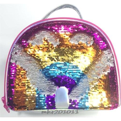 Rainbow sequins Women Girls Outdoor Camping Work School Cute Casual Waterproof Insulated Lunch Bag birthday gift