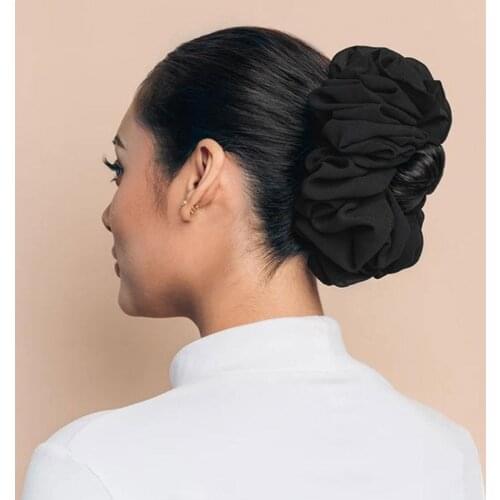 Fashion New Trendy Heavy Chiffon Flexible Rubber Band Large Simple Bow Accessories Hair Hijab Scrunchie Volumizing Headwear P8J4