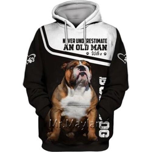 Personality Fashion Animal Pug 3D Printed Graphic Hoodie Men/Women Zip Hooded Streetwear Oversized Sweatshirt Harajuku Tops -A08