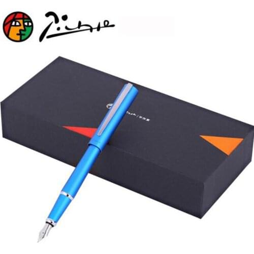 New Picasso 962 Nebula Blue Pimio Van Der Rohe Metal Fountain Pen Iridium M Nib Business Office Home For Writing Gift Pen