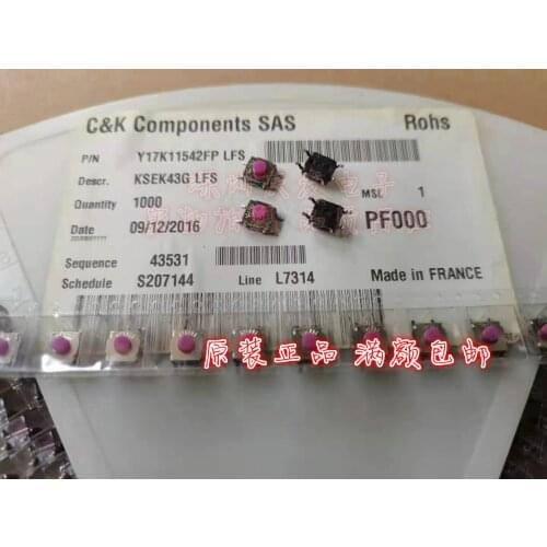 Original new 100% KSEK43GLFS waterproof and dustproof touch switch silicone button 6.2*6.2*4.3