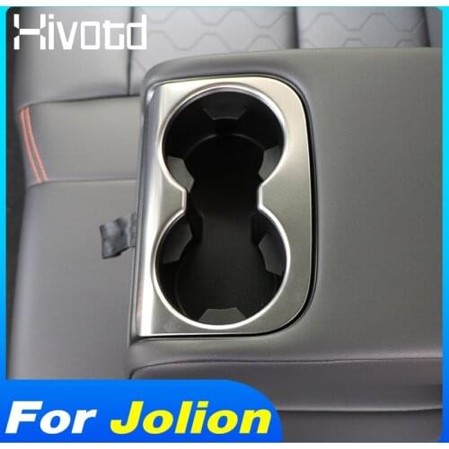 Front+Rear Cup Holder Cover Sticker Trim Stainless Steel Covers Interior Accessories For Haval Jolion 2021 Car Styling