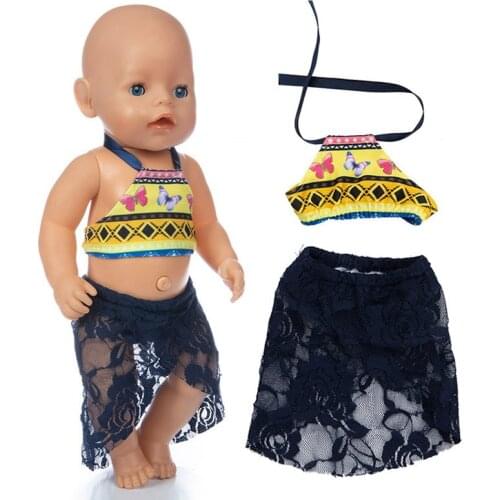 Swim Dress Clothes Fit 17inch 43cm Doll Clothes Born Baby Suit For Baby Birthday Festival Gift