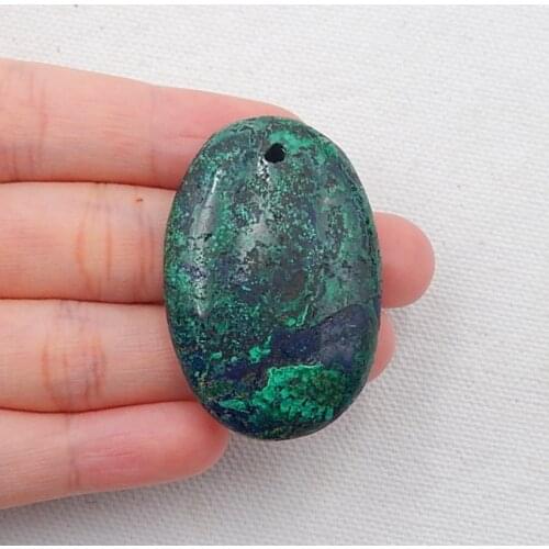 Blue Azurite fashion Oval drill pendant,Fashion Jewelry pendant Accessories,43x29x10mm，22.2g