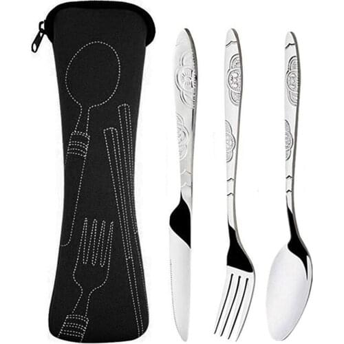 Durable Practical And Environmentally Friendly Portable Outdoor Tableware Set Health Stainless Steel Cutlery