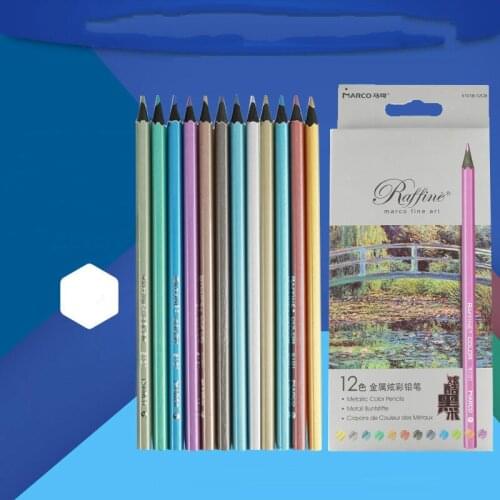 Professional 6/12 Colors Metallic pencil Drawing Colored Pencils Artist Sketch Pencils Set School Art Supplies Stationery