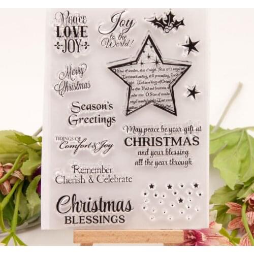 Stars Background Transparent Clear Silicone Stamp/Seal for DIY Scrapbooking/photo Album Decorative Clear Stamp Sheets T1600