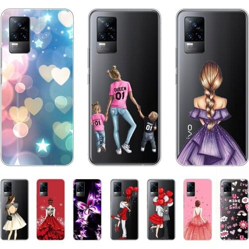 Silicon Case for vivo V21E Womens Fashion Flexible Cover on vivo V21E Shell Cover Ultra-thin Anti-knock Shockproof Personality