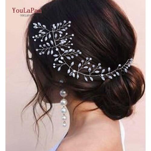 YouLaPan HP21 Bridal Tiara Bridal Hair Vine Rhinestone Hair Accessories Handmade Wedding Hair Jewelry Crystal Wedding Headband