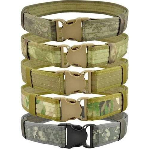 Military Camouflage Tactical 1000D Nylon Molle Belt Multicam Duty Shooter Utility Web Rifle Belt For Airsoft Paintball Hunting