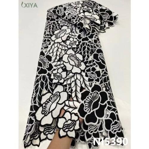 Embroidered African Lace Fabric Guipure Lace High Quality Lace Nigerian Guipure Cord Lace Fabric for Woman Sewing NI5390