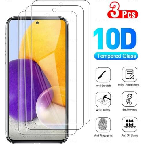 3pcs Protective Glass For Samsung Galaxy A72 4G SM-A725F Glass Screen For Samsung Galaxy A72 5G SM-A726B Phone Protection Film