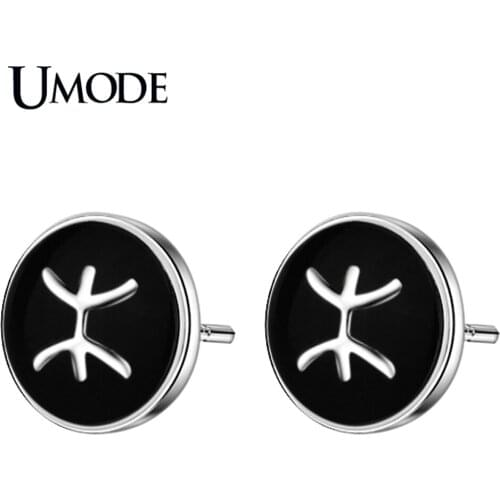 UMODE New Fashion Zodiac Vintage Design Stud Earrings for Women Earrings Single Side Jewelry Pendientes Mujer Moda AUE0423