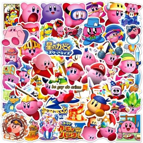 50pcs Hot Sale Cute Cartoon Kirby Star Ally Sticker DIY Skateboard Luggage Guitar Notebook Funny Graffiti Sticker Toy