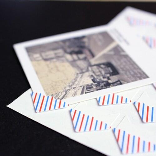 96Pcs/Lot/4Sheets DIY Retro Plaid Stripes Corner Paper Stickers For Photo Albums Fitting Handwork Frame Decoration Scrapbooking