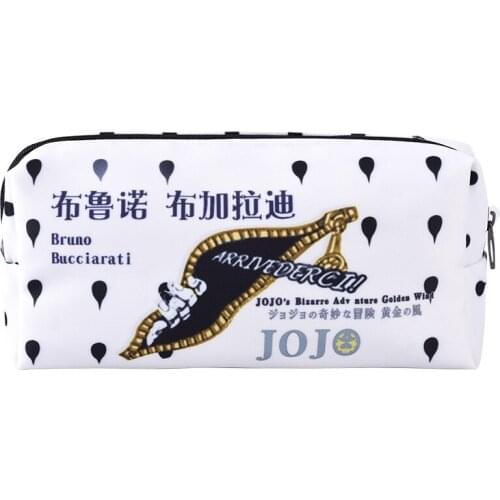 Anime Jojos Bizarre Adventure Golden Wind Bruno Bucciarati Cosplay Students Pen Bag Pencil Case Storage Stationery Box Gifts