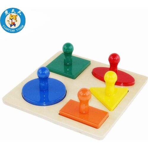 Baby Toys Montessori Material Early Education Toys Learning Shape Puzzle PU Grasping Colored Geometry Shape Matching Board