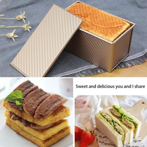 Toast Box Mold Bread Mold Rectangular Loaf Pan Carbon Steel Non-stick Bellows with Cover Eco-Friendly Baking Tools for Cakes