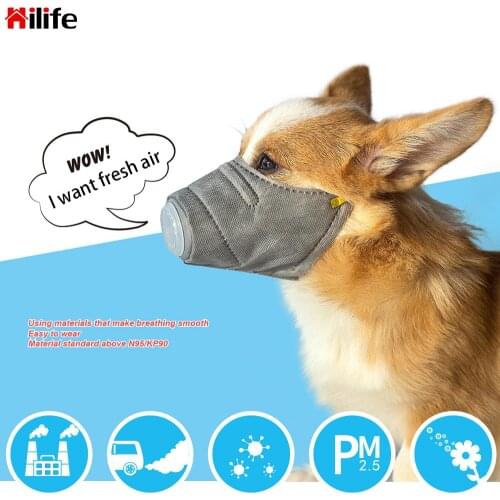 HILIFE PM2.5 Filter Dogs Anti-fog Haze Masks Anti Dust Gas Pollution Muzzle Dog Soft Face Cotton Mouth Mask Pet Respiratory