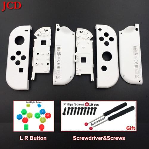 JCD New DIY White Housing Shell Case Set for Switch NS NX Joy-Con Console Replacement Controller Shell Cover for Nintend Switch