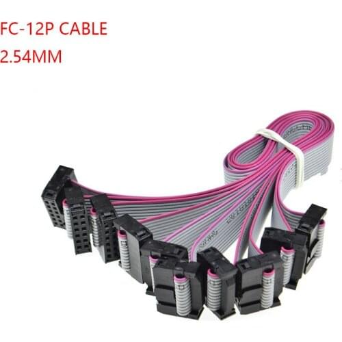 5PCS FC-12p 30CM 2.54MM pitch JTAG AVR ISP DOWNLOAD CABLE 12P WIRE 12PIN Gray Flat Ribbon Data Cable FOR DC3 IDC BOX HEADER