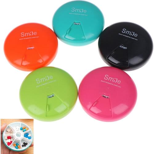 Pocket weekly 7 day round pill box medicine tablet storage holder organizer case