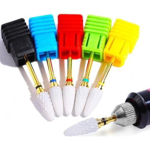 Ceramic Carbide Nail Drill Bit Rotate Burr Milling Nail Cutter Bits Electric Drill Machine For Manicure Pedicure Tools Accessory