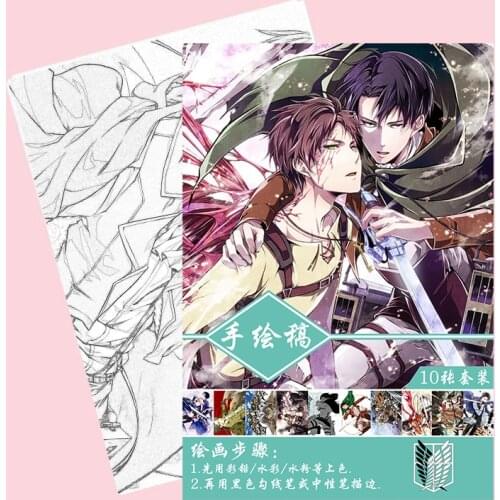 Attack on Titan Anime Coloring Book For Children Adult Relieve Stress Kill Time Painting Drawing antistress Books